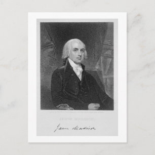 Portrait von James Madison, eingraviert von Willia Postkarte