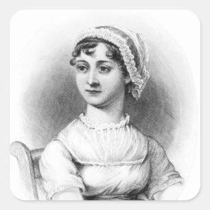 Portrait von Jane Austen Quadratischer Aufkleber