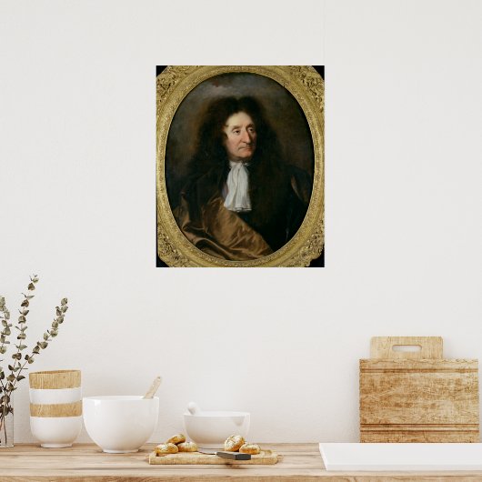 Portrait von Jean de La Fontaine Poster (Küche)