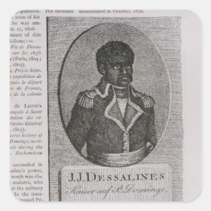 Portrait von Jean-Jacques Dessalines Quadratischer Aufkleber