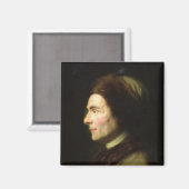 Portrait von Jean-Jacques Rousseau Magnet (Vorderseite/Rückseite)