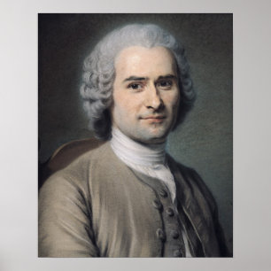 Portrait von Jean Jacques Rousseau Poster