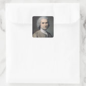 Portrait von Jean Jacques Rousseau Quadratischer Aufkleber (Tasche)