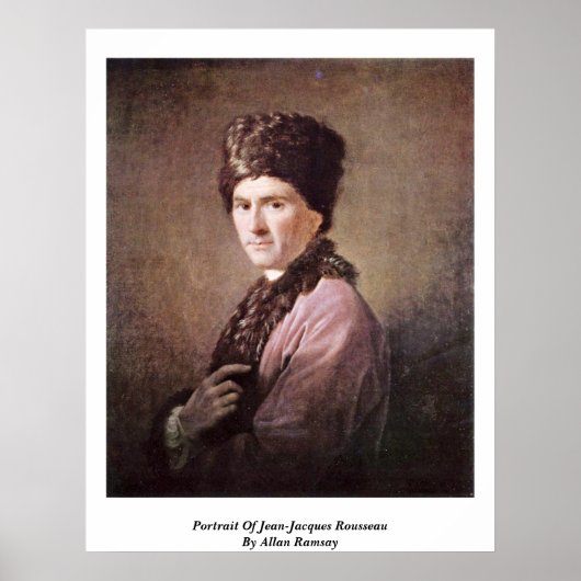 Portrait von Jean-Jacques Rousseau von Allan Ramsa Poster (Vorne)