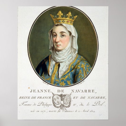 Portrait von Jeanne de Navarra (1271-1304), 1788 ( Poster (Vorne)