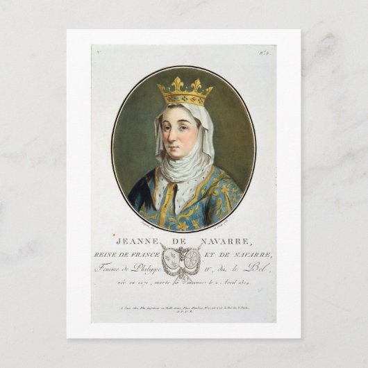 Portrait von Jeanne de Navarra (1271-1304), 1788 ( Postkarte (Vorderseite)
