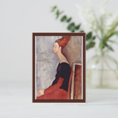 Portrait von Jeanne Hébuterne in dunklen Kleidern Postkarte (Stehend Vorderseite)