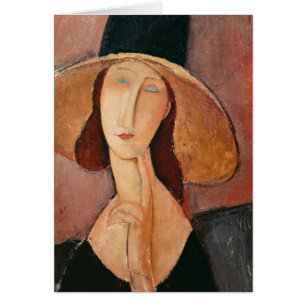 Portrait von Jeanne Hebuterne in einem großen Hut