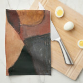 Portrait von Jeanne Hebuterne in einem großen Hut Geschirrtuch (Viertel Falte)