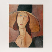 Portrait von Jeanne Hebuterne in einem großen Hut Puzzle (Vertikal)