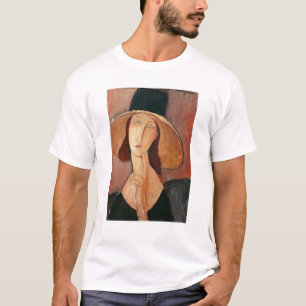 Portrait von Jeanne Hebuterne in einem großen Hut T-Shirt