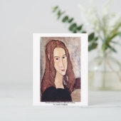 Portrait von Jeanne Hébuterne [Kopf in Profil], Postkarte (Stehend Vorderseite)