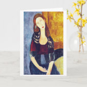 Portrait von Jeanne Hebuterne, Modigliani Karte (Gelbe Blume)