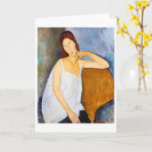 Portrait von Jeanne Hebuterne, Modigliani Karte (Gelbe Blume)