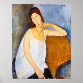 Portrait von Jeanne Hebuterne, Modigliani Poster (Vorne)