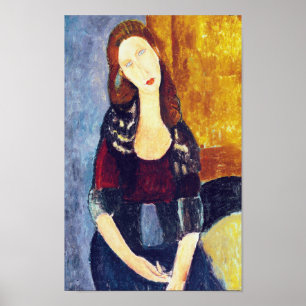 Portrait von Jeanne Hebuterne, Modigliani Poster