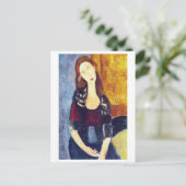Portrait von Jeanne Hebuterne, Modigliani Postkarte (Stehend Vorderseite)