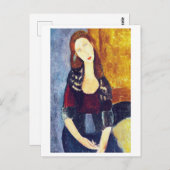 Portrait von Jeanne Hebuterne, Modigliani Postkarte (Vorne/Hinten)