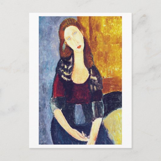 Portrait von Jeanne Hebuterne, Modigliani Postkarte (Vorderseite)