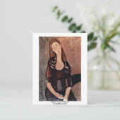 Portrait von Jeanne Hébuterne von Modigliani Amede Postkarte (Stehend Vorderseite)