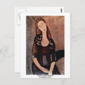 Portrait von Jeanne Hébuterne von Modigliani Amede Postkarte (Vorne/Hinten)