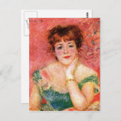 Portrait von Jeanne Samary von Pierre Renoir Postkarte (Vorne/Hinten)