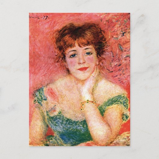 Portrait von Jeanne Samary von Pierre Renoir Postkarte (Vorderseite)