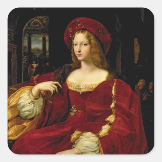 Portrait von Jeanne von Aragon (c.1500-77) Ehefrau Quadratischer Aufkleber (Vorderseite)