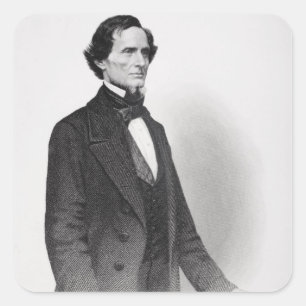 Portrait von Jefferson Davis Quadratischer Aufkleber