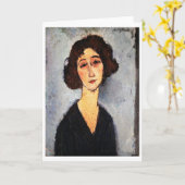 Portrait von Jeune Femme, Modigliani Karte (Gelbe Blume)