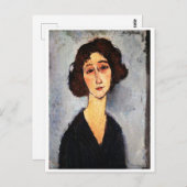 Portrait von Jeune Femme, Modigliani Postkarte (Vorne/Hinten)