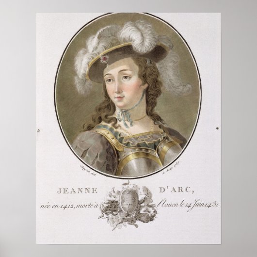 Portrait von Joan of Arc (1412-31), 1787 (gefärbt) Poster (Vorne)