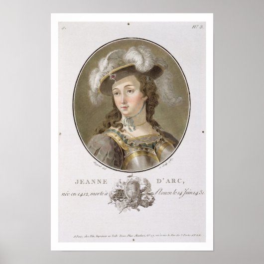 Portrait von Joan of Arc (1412-31), 1787 (gefärbt) Poster (Vorne)