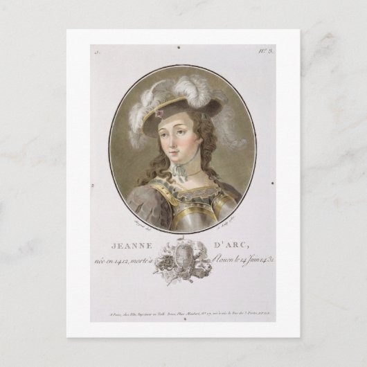 Portrait von Joan of Arc (1412-31), 1787 (gefärbt) Postkarte (Vorderseite)