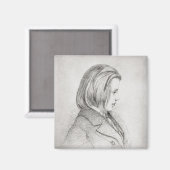 Portrait von Johanes Brahms im Alter von 20 Jahren Magnet (Vorderseite/Rückseite)