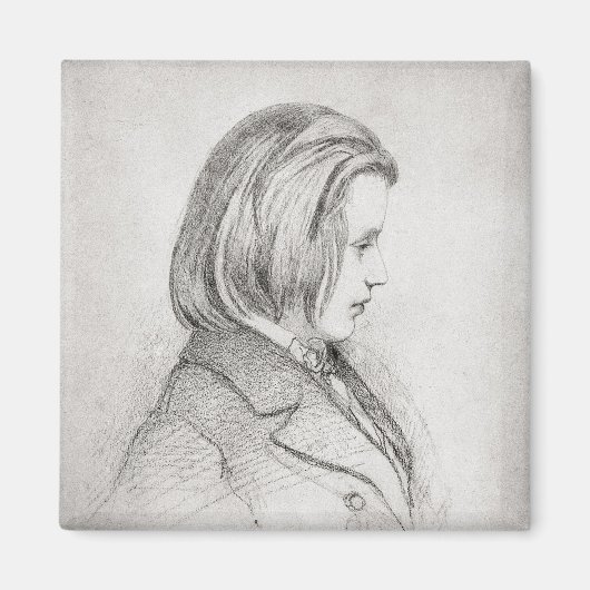 Portrait von Johanes Brahms im Alter von 20 Jahren Magnet (Vorne)
