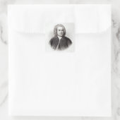 Portrait von Johann Sebastian Bach Quadratischer Aufkleber (Tasche)