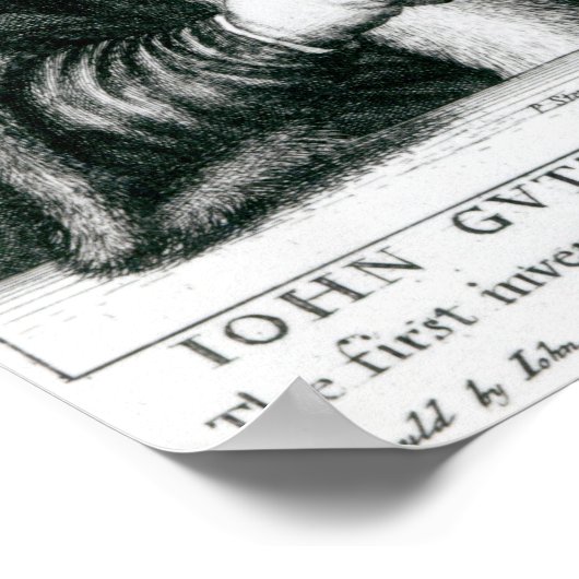 Portrait von Johannes Gutenberg 2 Poster (Ecke)