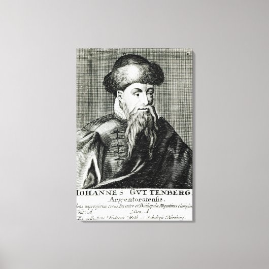 Portrait von Johannes Gutenberg Leinwanddruck (Vorderseite)