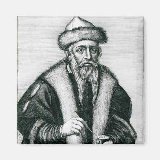Portrait von Johannes Gutenberg Magnet (Vorne)