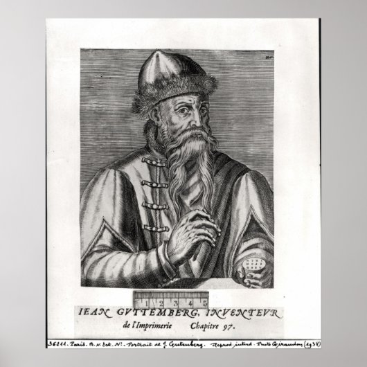 Portrait von Johannes Gutenberg Poster (Vorne)