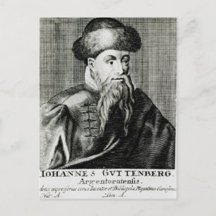 Portrait von Johannes Gutenberg Postkarte