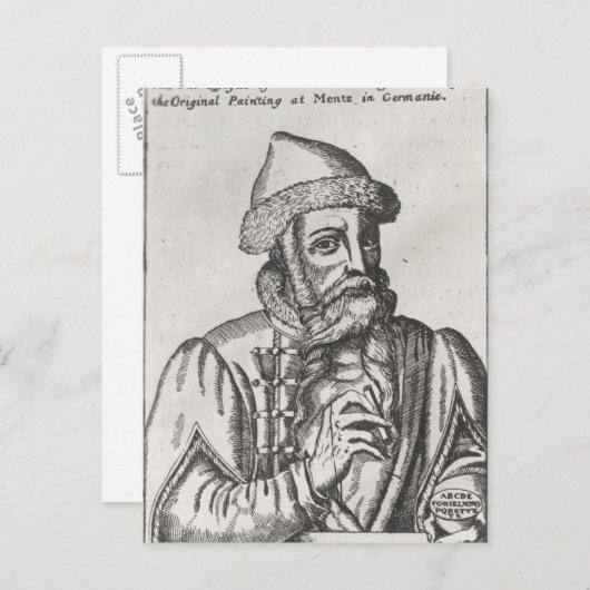 Portrait von Johannes Gutenberg Postkarte (Vorne/Hinten)