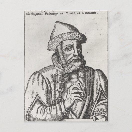 Portrait von Johannes Gutenberg Postkarte (Vorderseite)
