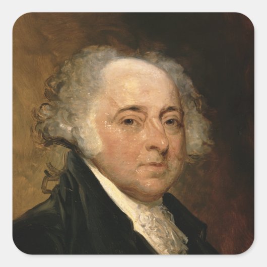 Portrait von John Adams Quadratischer Aufkleber (Vorderseite)