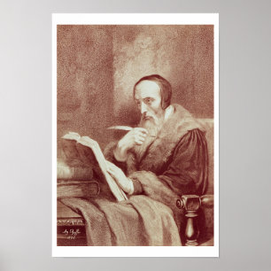Portrait von John Calvin (1509-1564) (Gravieren) Poster