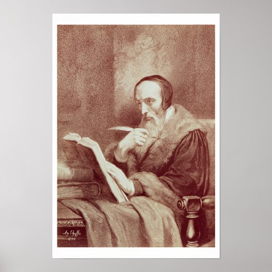 Portrait von John Calvin (1509-1564) (Gravieren) Poster (Vorne)
