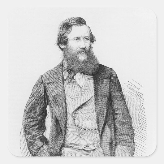 Portrait von John Hanning Quadratischer Aufkleber (Vorderseite)
