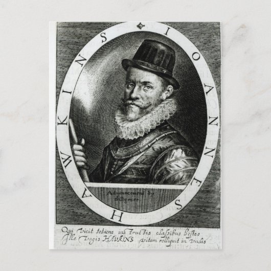 Portrait von John Hawkins Postkarte (Vorderseite)