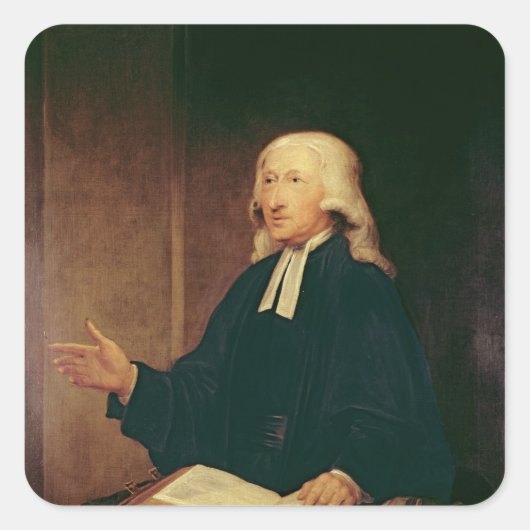 Portrait von John Wesley 1788 Quadratischer Aufkleber (Vorderseite)